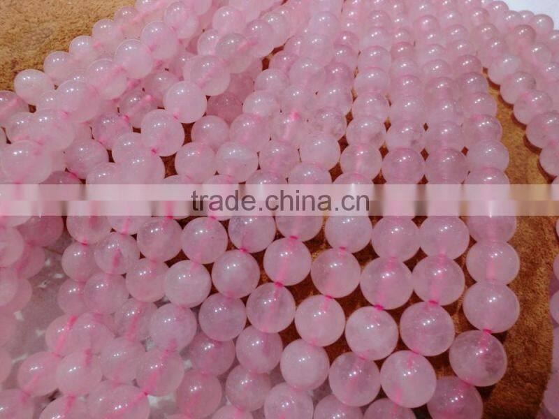 Polish Rose Quartz Seed Bead For Bracelet