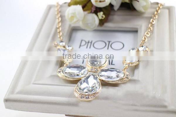 Gold filled Clear Diamond Glass Necklaces