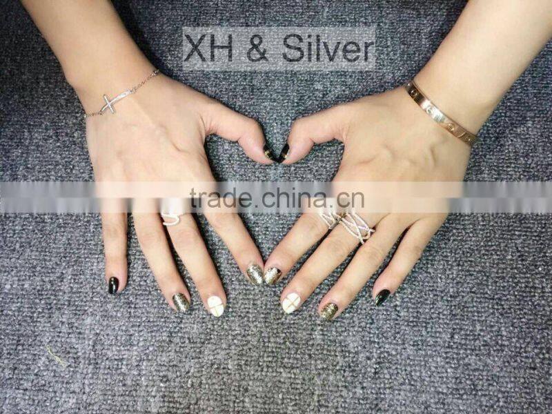 Silver jewelry 14k gold plated stone ring designs for women