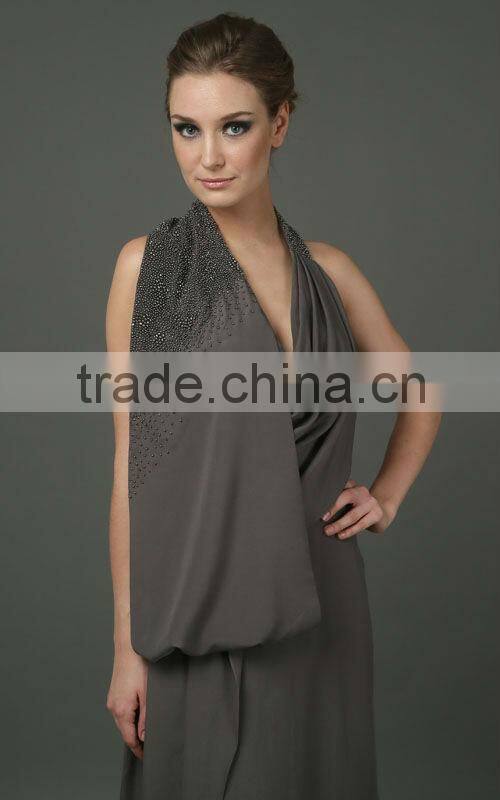 silver grey wedding dresses long bare back evening dresses neck ruffle prom dress black