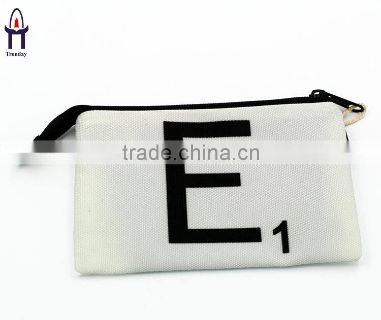 Heat transfer or silk printing mini canvas coin purse, lady wallet