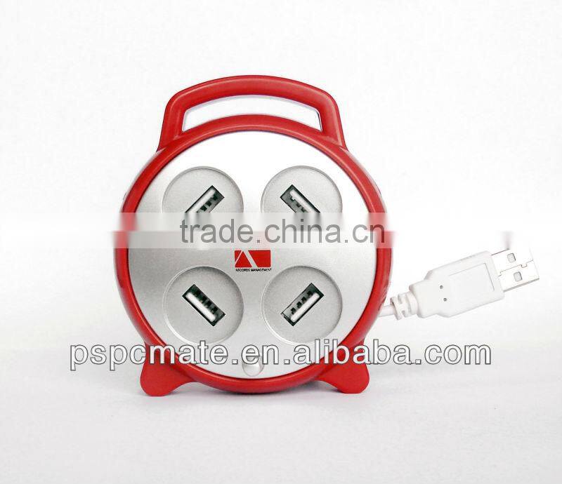 4 Port High Speed USB 2.0 Hub Expansion Power Adapter For Notebook PC Phone