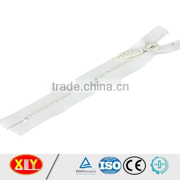 China XLY zipper #8 close end fancy style rhinestone zipper