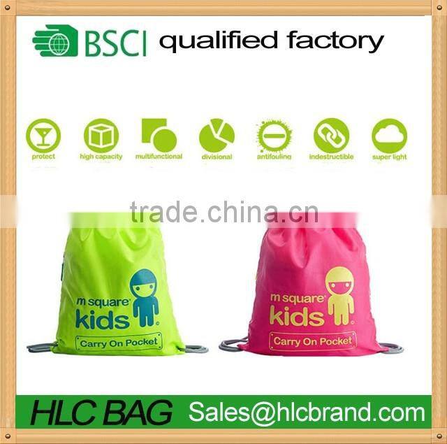wholesale printed fashion kids drawstring backpack bag with zipper