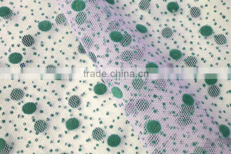 Polyester American Tulle Flocking Fabric for Dress DSN515