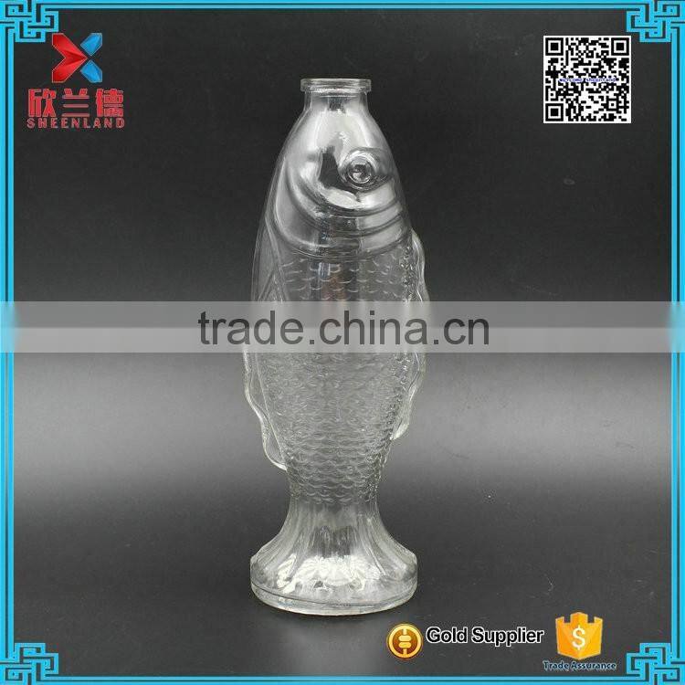 Exquisite 16oz unique fish shape wine glass bottle/liquor beverage bottle