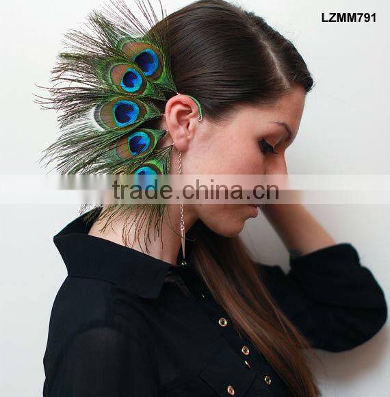 Vintage Dangle Peacock Feather Earrings LZMM18