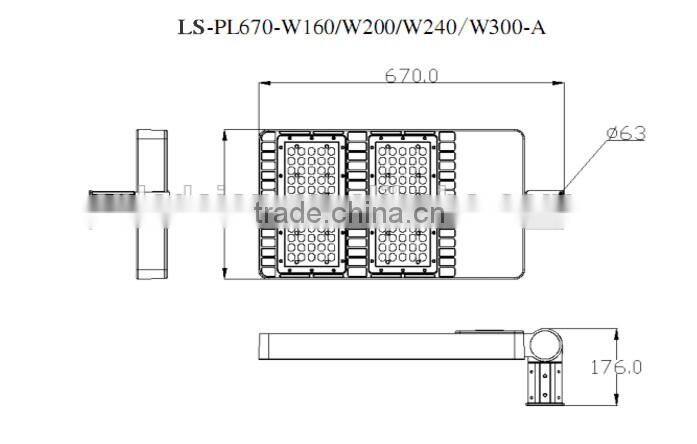 LED ShoeBox Street Light retrofit with ETL approved