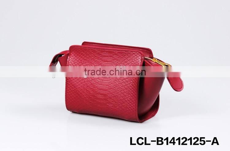 LCL-B1412125-L shining pvc pu bi color customized fashion lady travel weekend tote hand bag