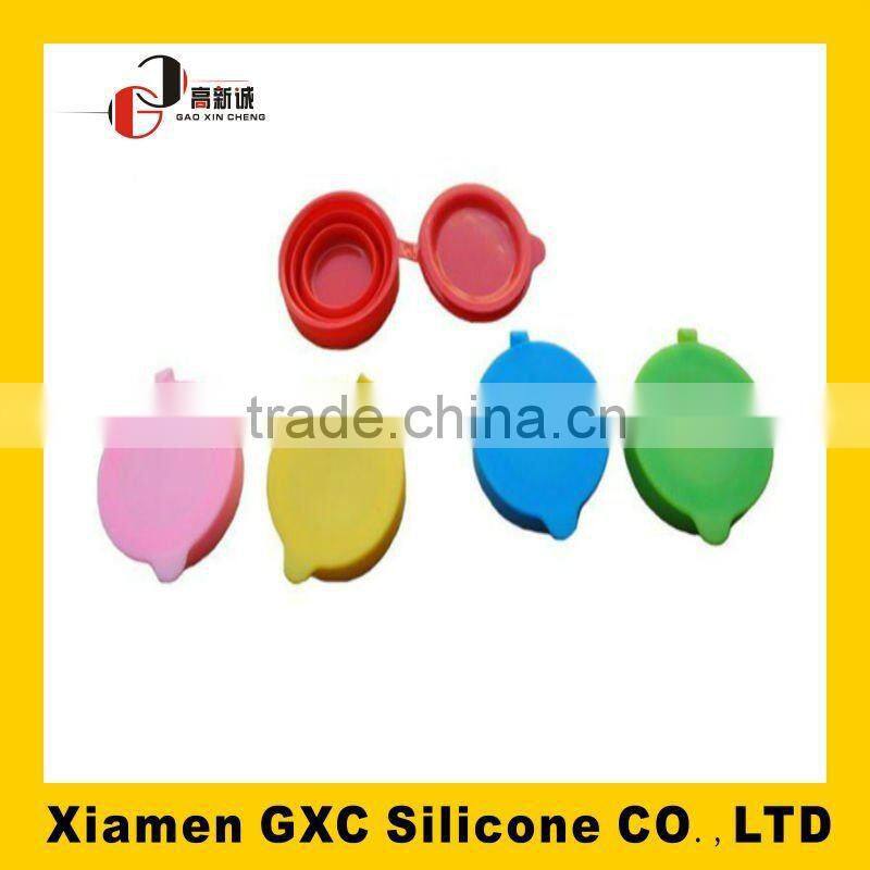 travel camping folding silicone rubber cup with lid