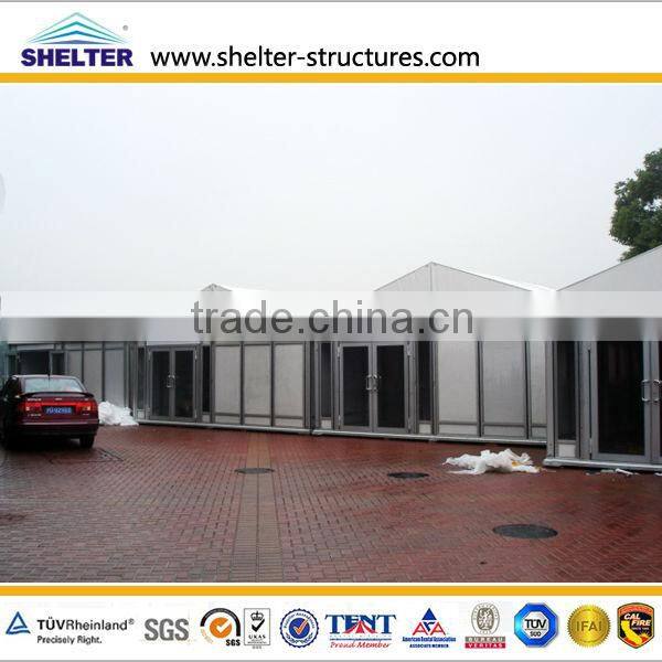 Aluminum alloy frame tent with glass wall