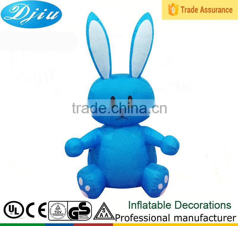 Inflatable Happy Easter Blue Rabbit for Indoor and Outdoor Party Decoration