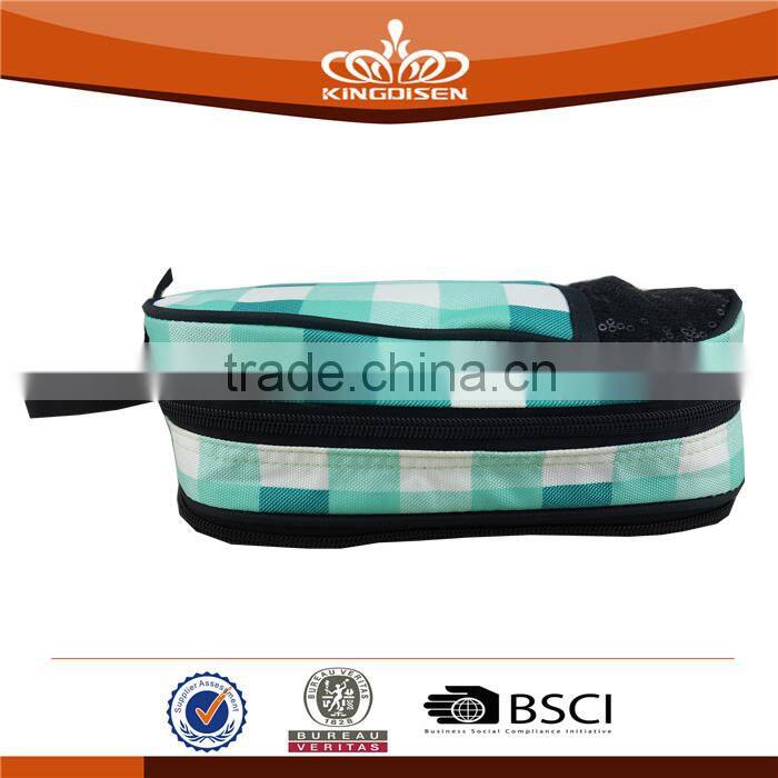 fashion double zipper pencil bag for kids