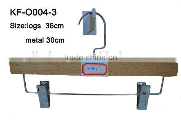 Metal pants hanger with plastic clip