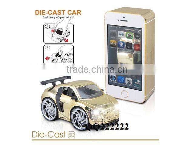 1:28 Hand-Driven Reaction Plated Metal toy car with light &music