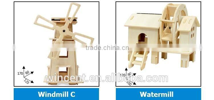 Kids Gift DIY Drawing Wooden Snow White Castle Solar 3D Puzzle Toys