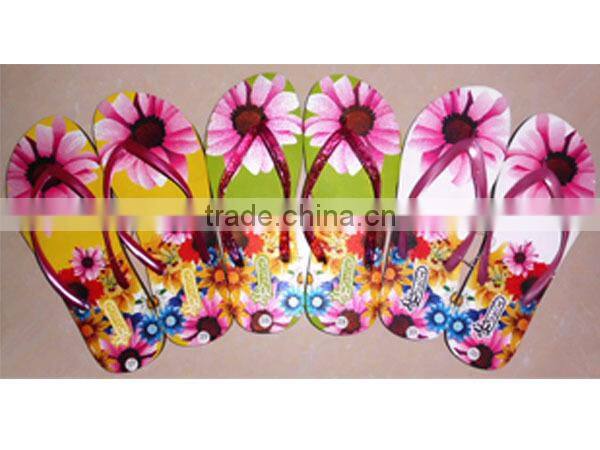 Fashional thermal transfer printing eva flip flop slippers