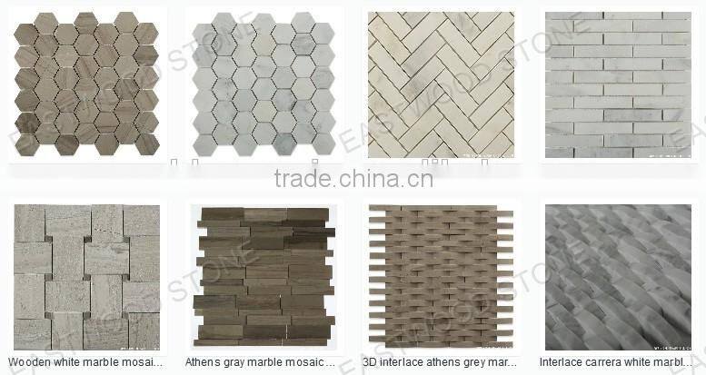 Eastwood Stone white marble mosaic leaf design