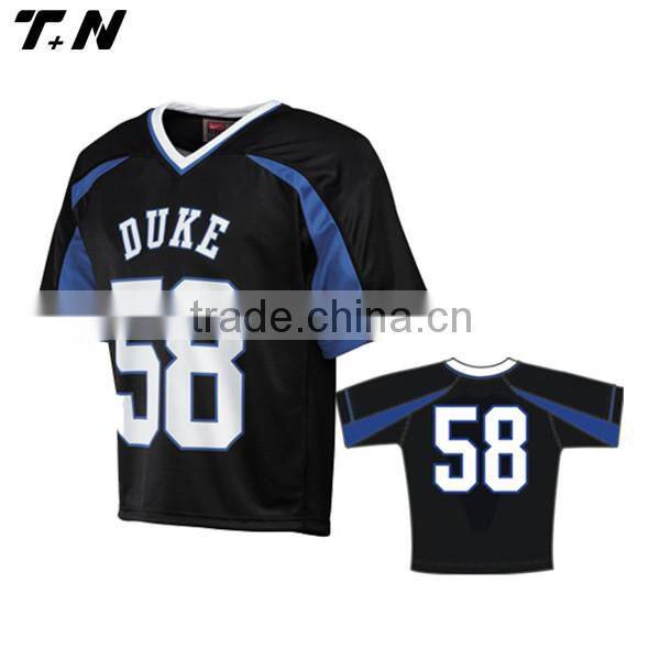 top quality custom reversible lacrosse uniform with tackle twill numbers