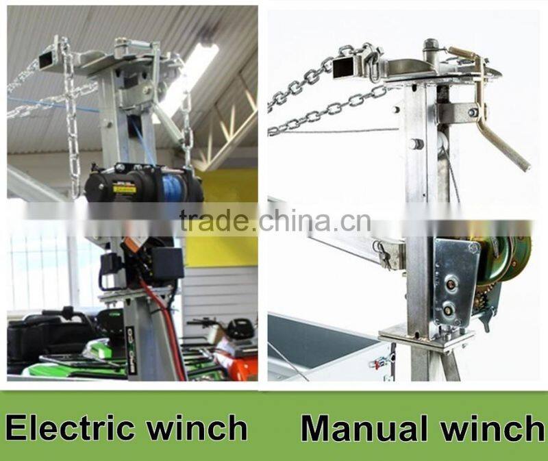 ATV Quad forest timber trailer with electric winch crane