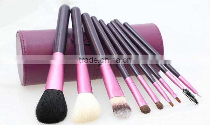 EVAL hot sale 9pcs makeup brushes set with purple handle for gift
