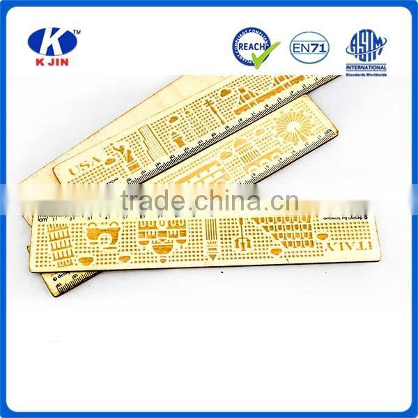 Hot selling new design 19cm measure wooden ruler