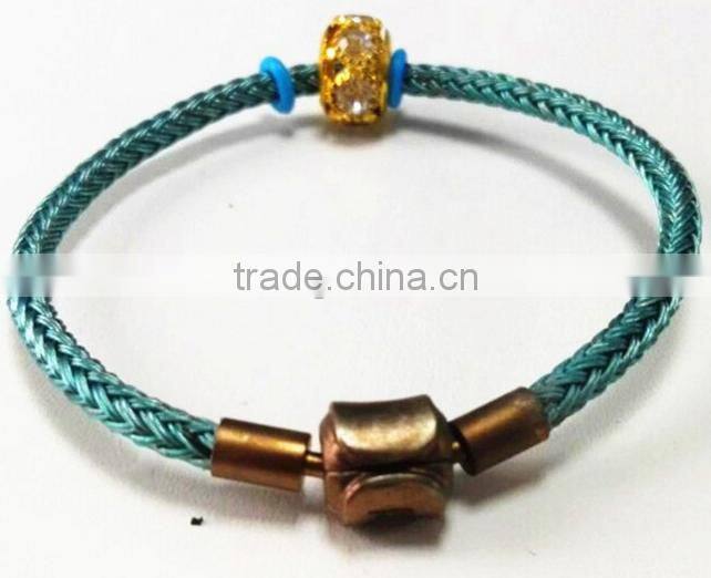 Newest 2016 woman popular braided stainless steel bracelets