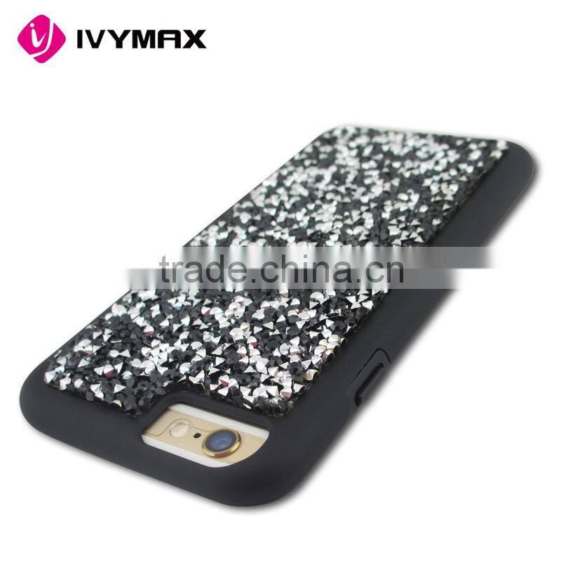 Manufacturer China glitter case leather skin mobile back cover for iphone 6s phone accessories case