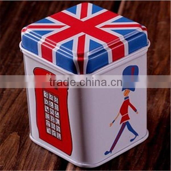 beautiful design rectangular shaped metal tea tin box