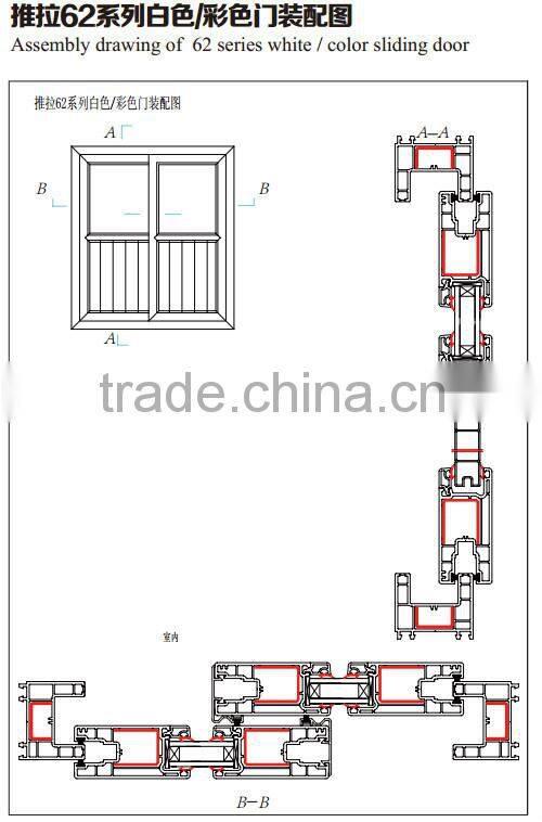 upvc soundproof sliding door profile