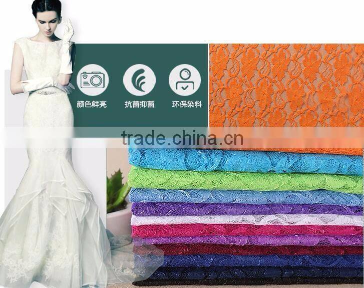 wholesale polyester lace fabric wedding dress material