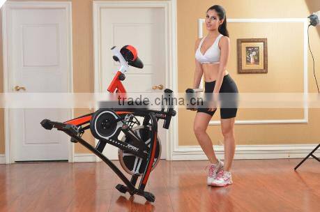 magnetic fitness bike spin bike with absorber bottle and samll computer