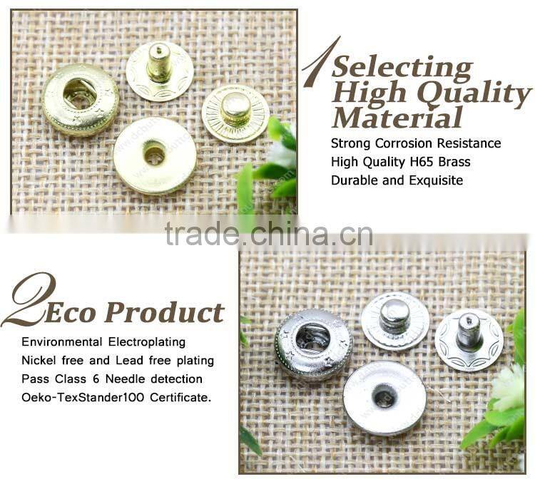 Plating craft snap type invisible snap button for clothing