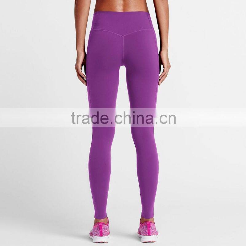 Fitted Design Wide Waistband Polyester/Spandex Training Tight Pants