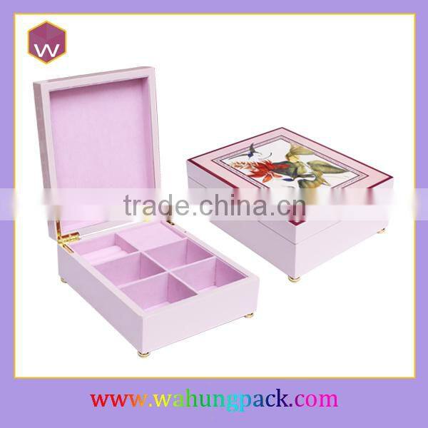 wood storage cosmetic box with custom music,accept cosmet storag box