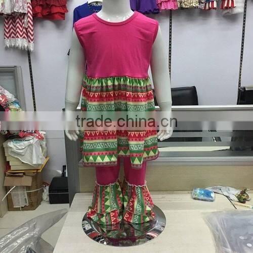 2016 New Arrival Toddler Outfits High Quality Baby Girls Ruffle Outfit Fashion Childrens Boutique Clothing