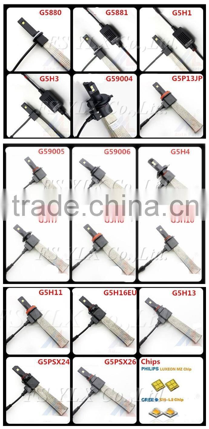 9012/HIR2 Plug & Play 40W 5000LM LED Headlight Kit Car Driving Fog Lamp Bulbs 6000K White Automotive DRL Car Light Source