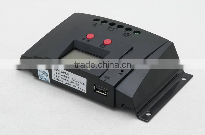 10A 20A Solar Charge Controller Price Cheap 12V 24V Auto with USB and LCD PWM Charging