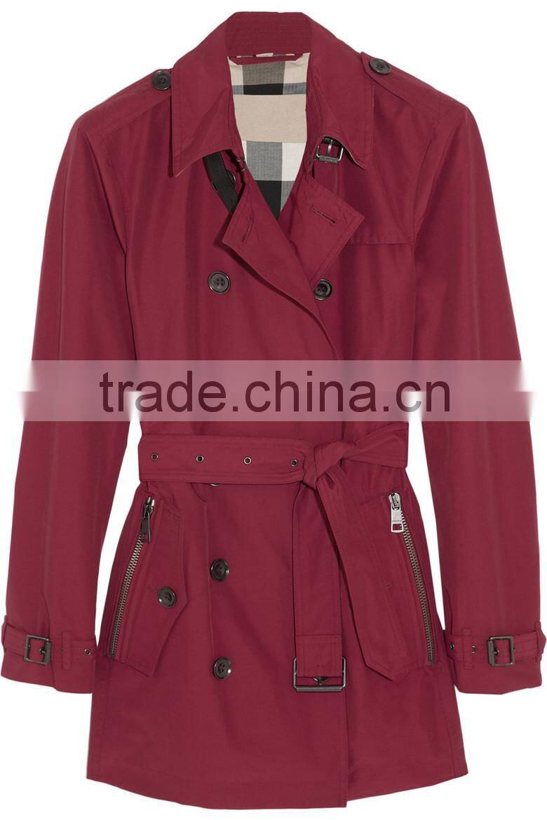 2015 autumn/winter woman long sleeve stylish trench coat women SYA15058