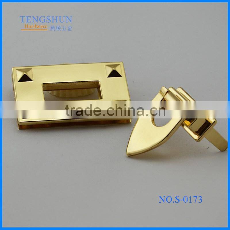 high quanlity zinc alloy decorative twist lock for purse hot sale metel bag parts wholesale