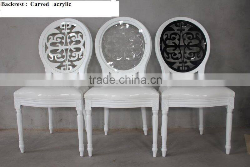 Wood French Style Leather Dining chairs