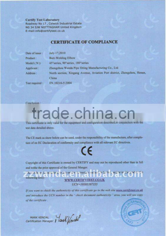 hot induction ASTM A-403 WP304 High Yield Carbon Steel Bends