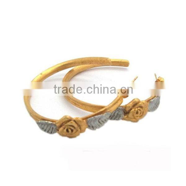 Bulk sale IPG two tones 316l stainless steel fashion hoop earrings wholesale gold earrings designs jewellery girl design LE2337