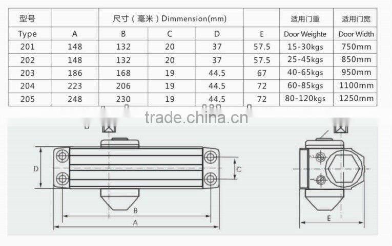 High quality grade hydraulic door closer
