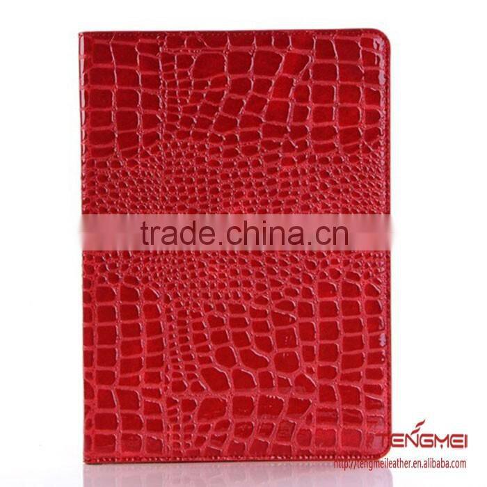 crocodile grain leather for ipad air 2 case thin stand cover for ipad air