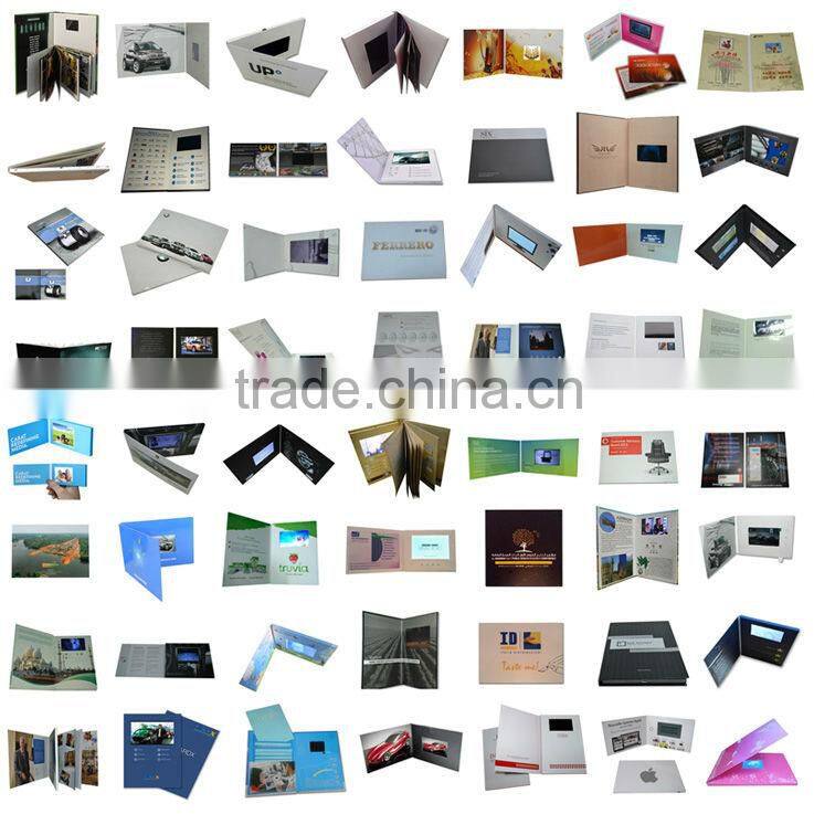custom hot advertising promotional 4.3" video brochure folder 256mb auto-play