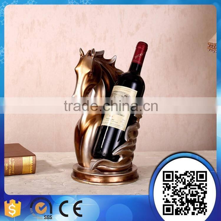 manufacturer supply customized resin imitated bronze liquor bottle holders