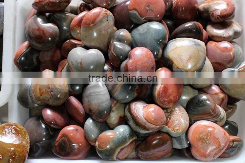Romantic Quartz polished ocean jasper crystal Hearts for wedding