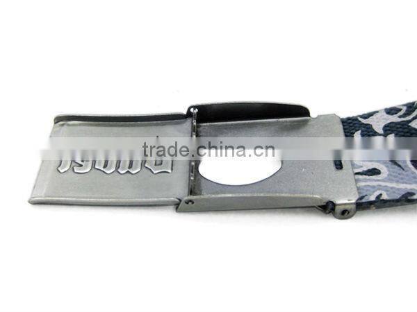 Beyond Military Printed Cotton Canvas Belt with Metal Bottle Opener Buckle