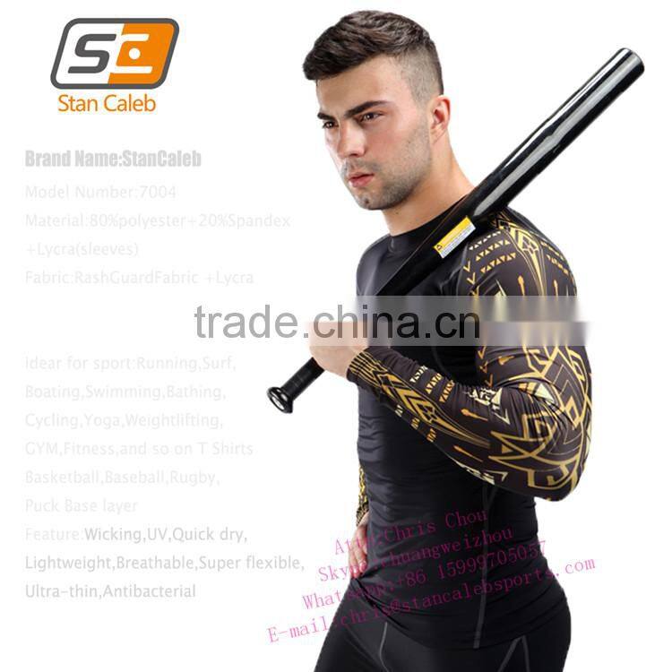 Stan Caleb Rash Guard Sublimation printings Long Sleeve mma Lycra Rash Guard Compression